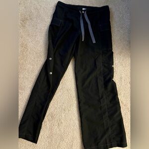 NEW-  Black Cargo Pants
Medium-Side Buttons 
Medical Scrub Like Fit